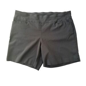 Briggs Womens Plus Size 22W Black Pull On Tummy Control Stretch Shorts Pockets